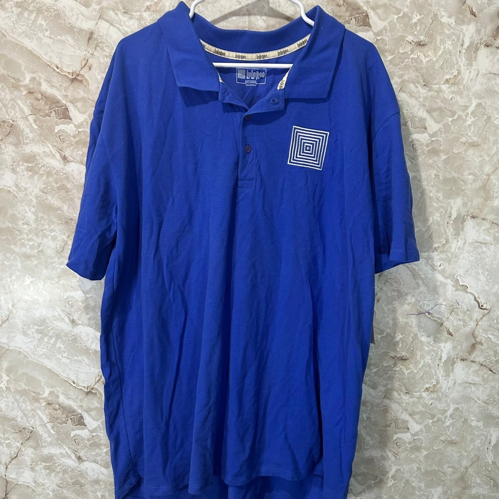 LuLaRoe 2XL Men's Polo Shirt Blue Short Sleeve Embroidered‎ Logo Casual